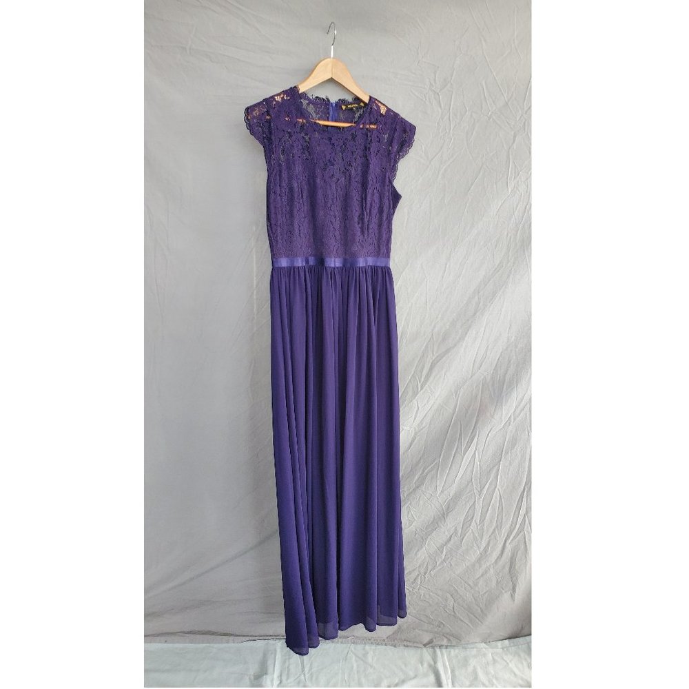 Formal Purple Miusol Lace Top Gown